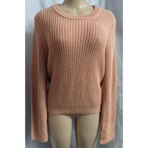 ANN TAYLOR DARK PEACH RIBBED KNIT CASUAL CAREER COTTON WARM SWEATER SIZE: M NWT - Picture 2 of 4